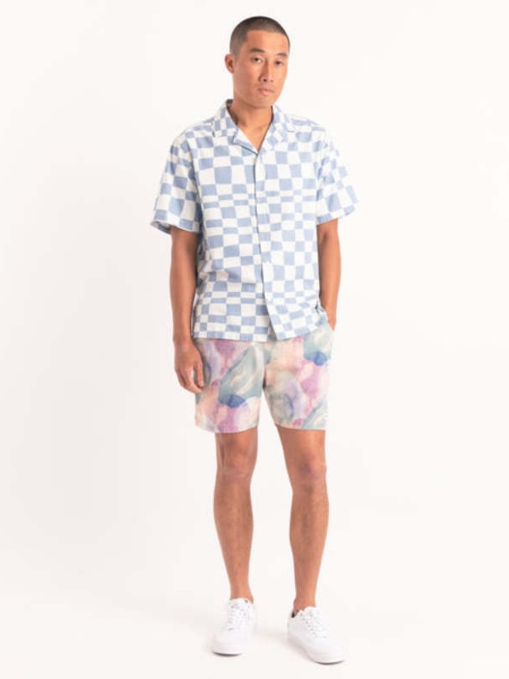 Banks Journal Blue & White Check Short-Sleeve Woven Shirt